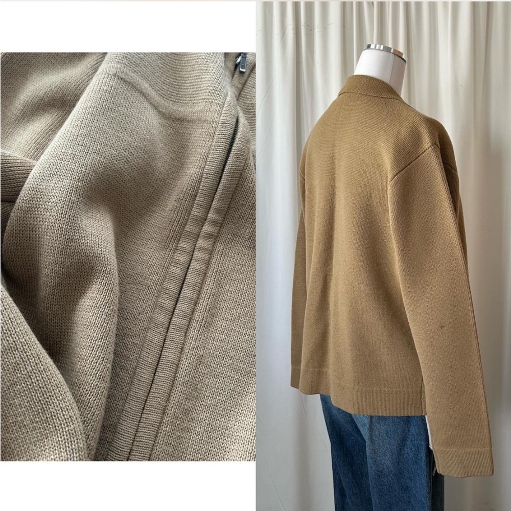Vintage Tan J.Crew 100% wool full zip sweater. - Picture 8 of 8